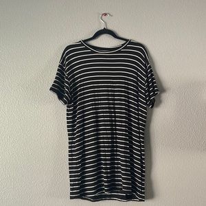 Full Tilt | Black and white stripped T-shirt dress, size small
